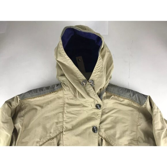 Degre 7 Womens Beige Long Sleeve Full Zip Hooded Windbreaker Winter Coat Size 6 - Picture 2 of 10